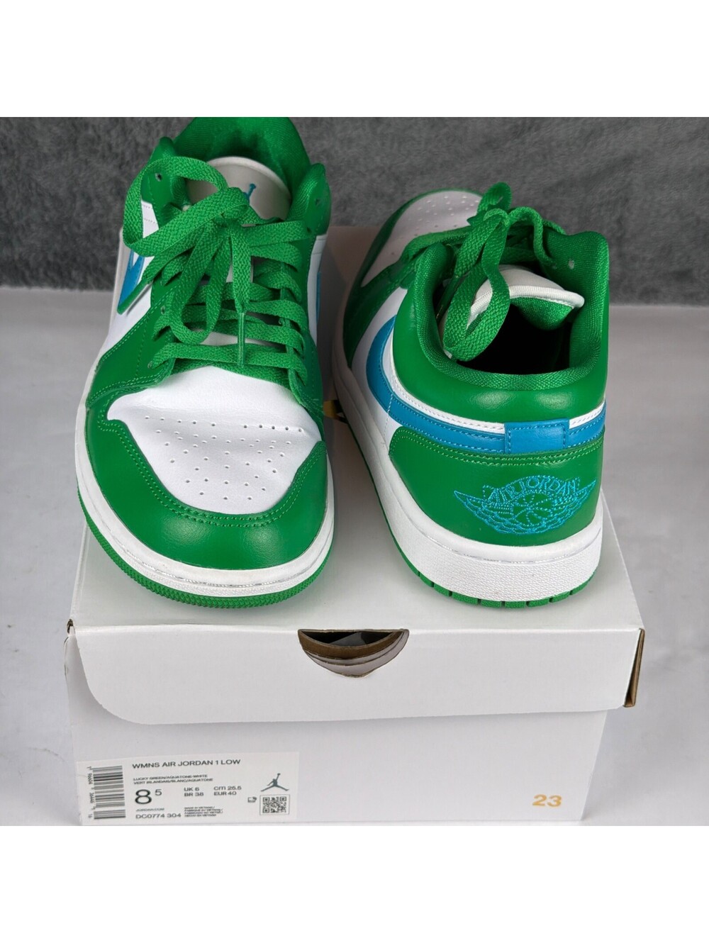 Nike Air Jordan 1 Low Lucky Green Aquatone DC0774-304 Women's Sneakers size 8.5